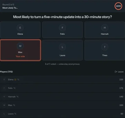 Most Likely To… gameplay screenshot
